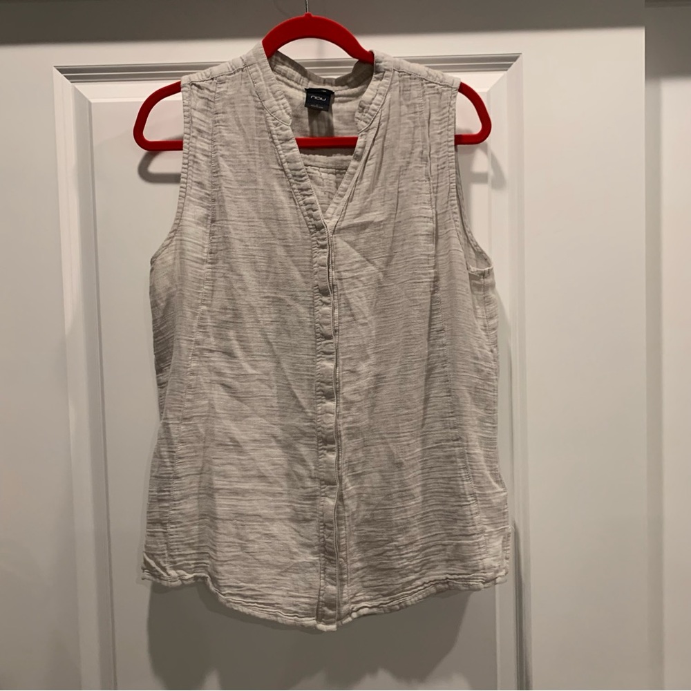 Nau organic cotton and hemp blend button up tank